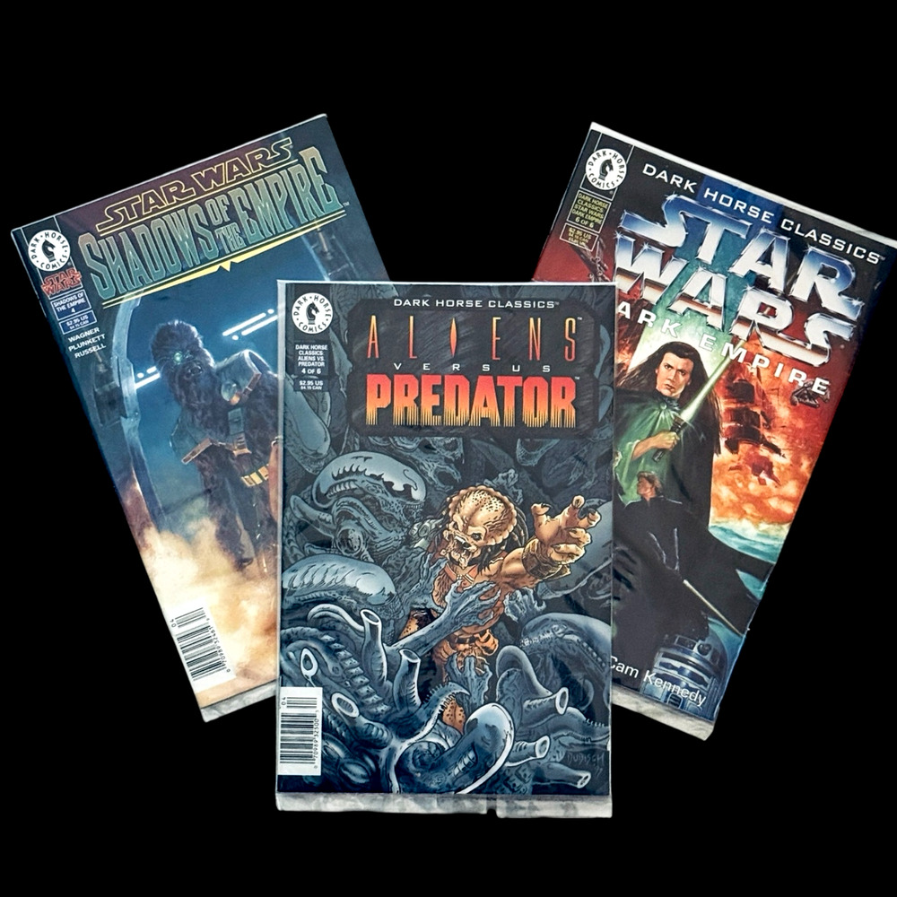 Lot of 3 Dark Horse Comics: Star Wars #4 #6 & Aliens vs Predator #4 NEWSSTAND